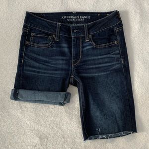 Dark wash Bermuda shorts